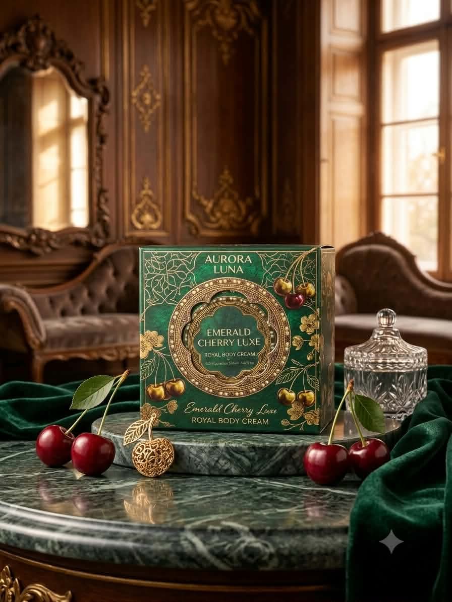 Aurora Luna Emerald Cherry Luxe boxed Royal Body Cream